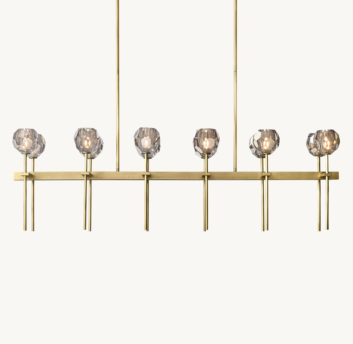 BOULE DE CRISTAL SMOKE GLASS DOUBLE LINEAR CHANDELIER 60