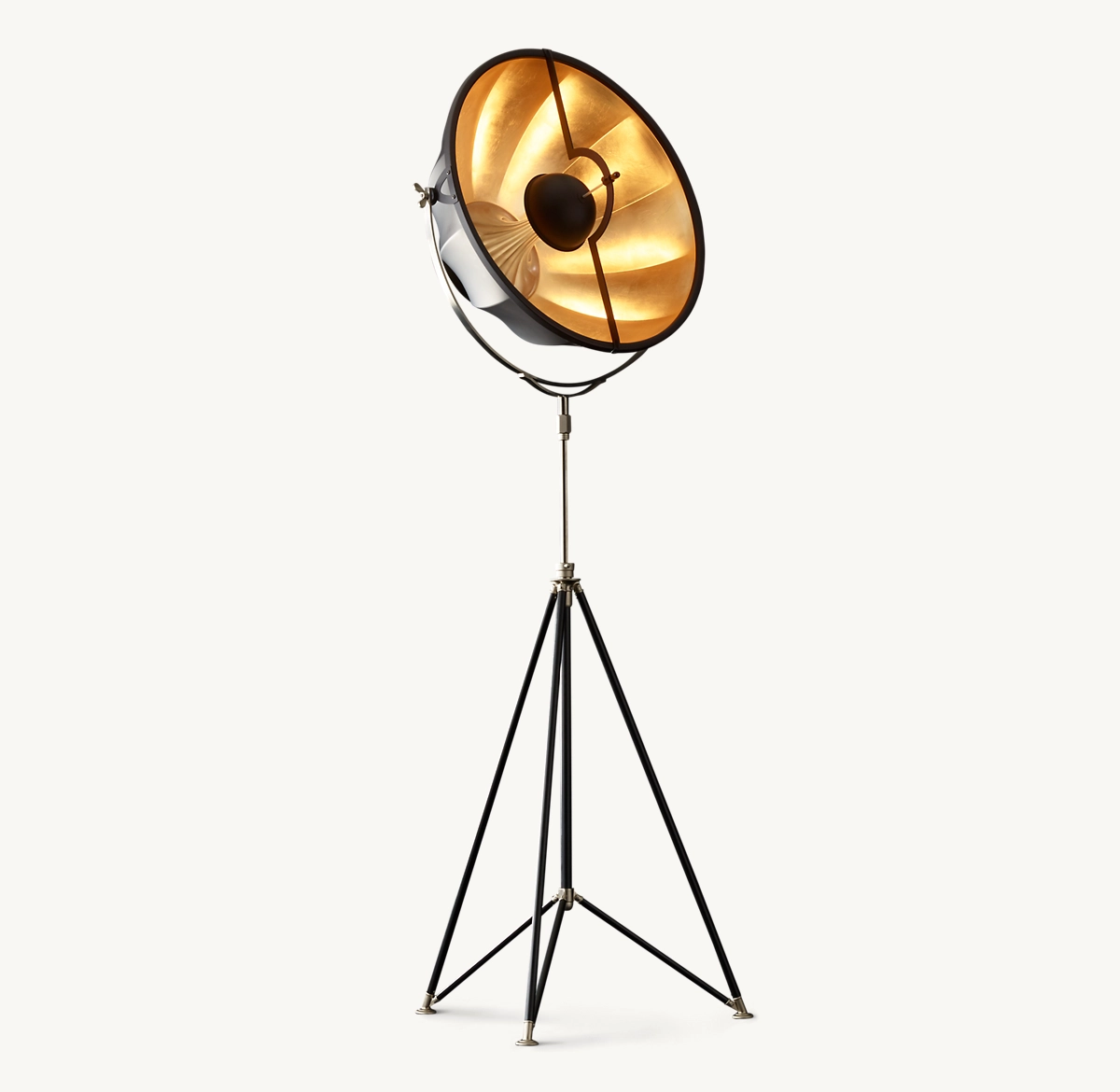 FORTUNY® STUDIO 76 TRIPOD FLOOR LAMP - Black/ Gold Leaf