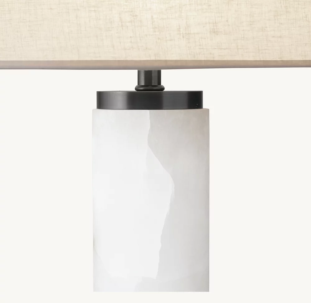 CYLINDRICAL COLUMN ALABASTER TABLE LAMP - Image 3