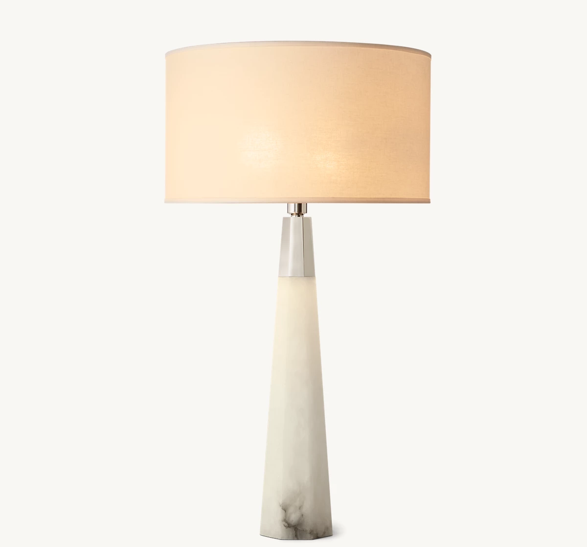 HARLAN ALABASTER TABLE LAMP - Polished Nickel