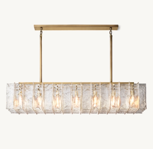 LATTICE CLEAR GLASS RECTANGULAR CHANDELIER 67