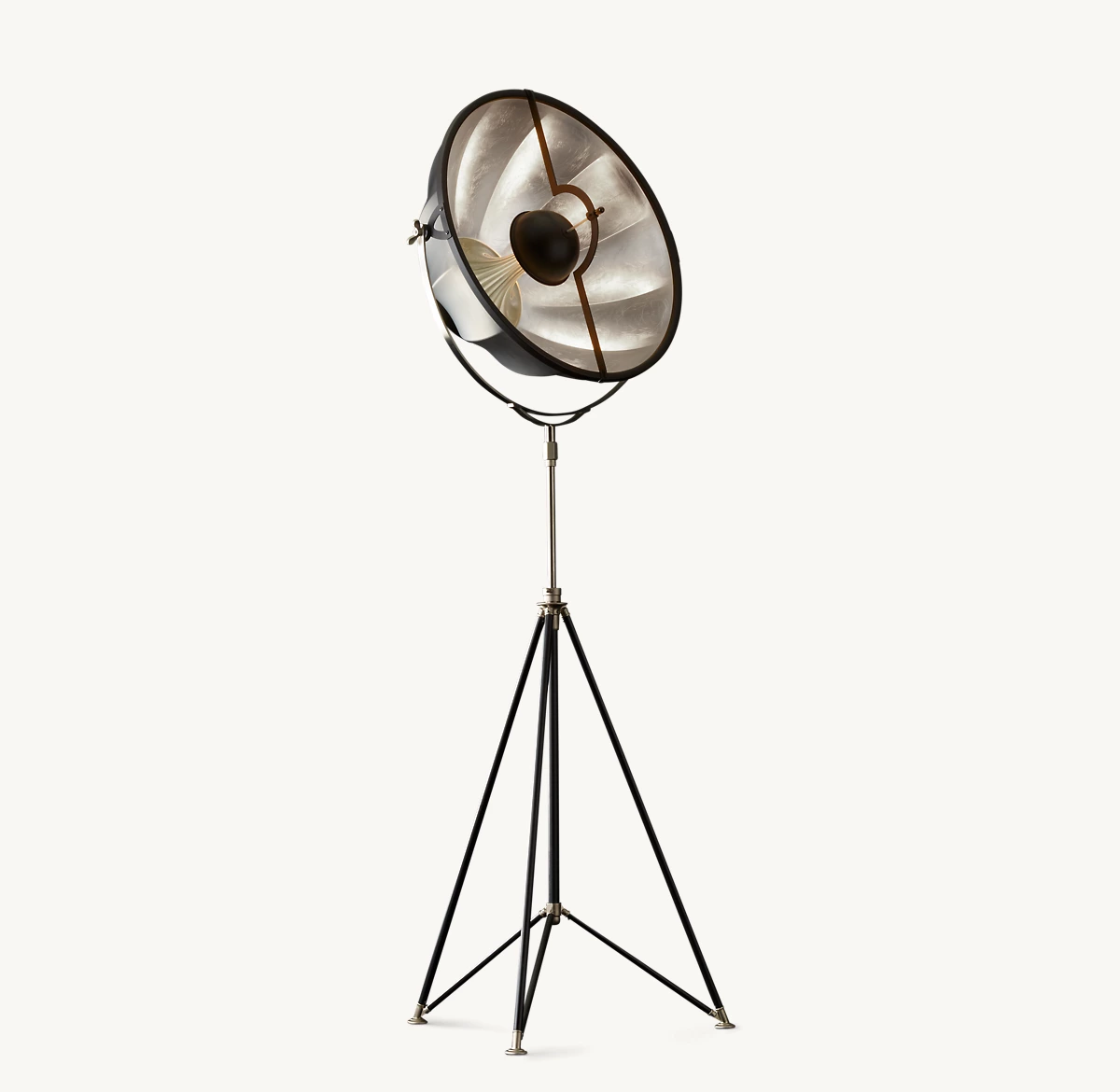 FORTUNY® STUDIO 76 TRIPOD FLOOR LAMP - Black/ Silver Leaf