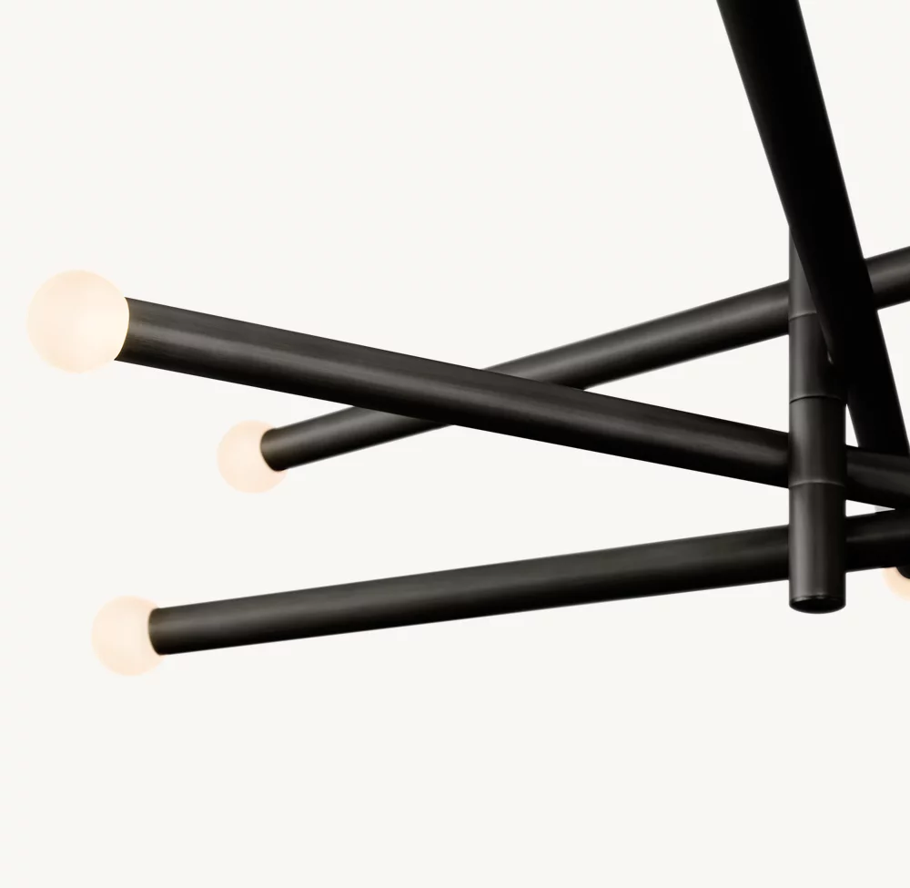 ROUSSEAU 8-LIGHT MOBILE ETCHED ROD CHANDELIER - Image 5