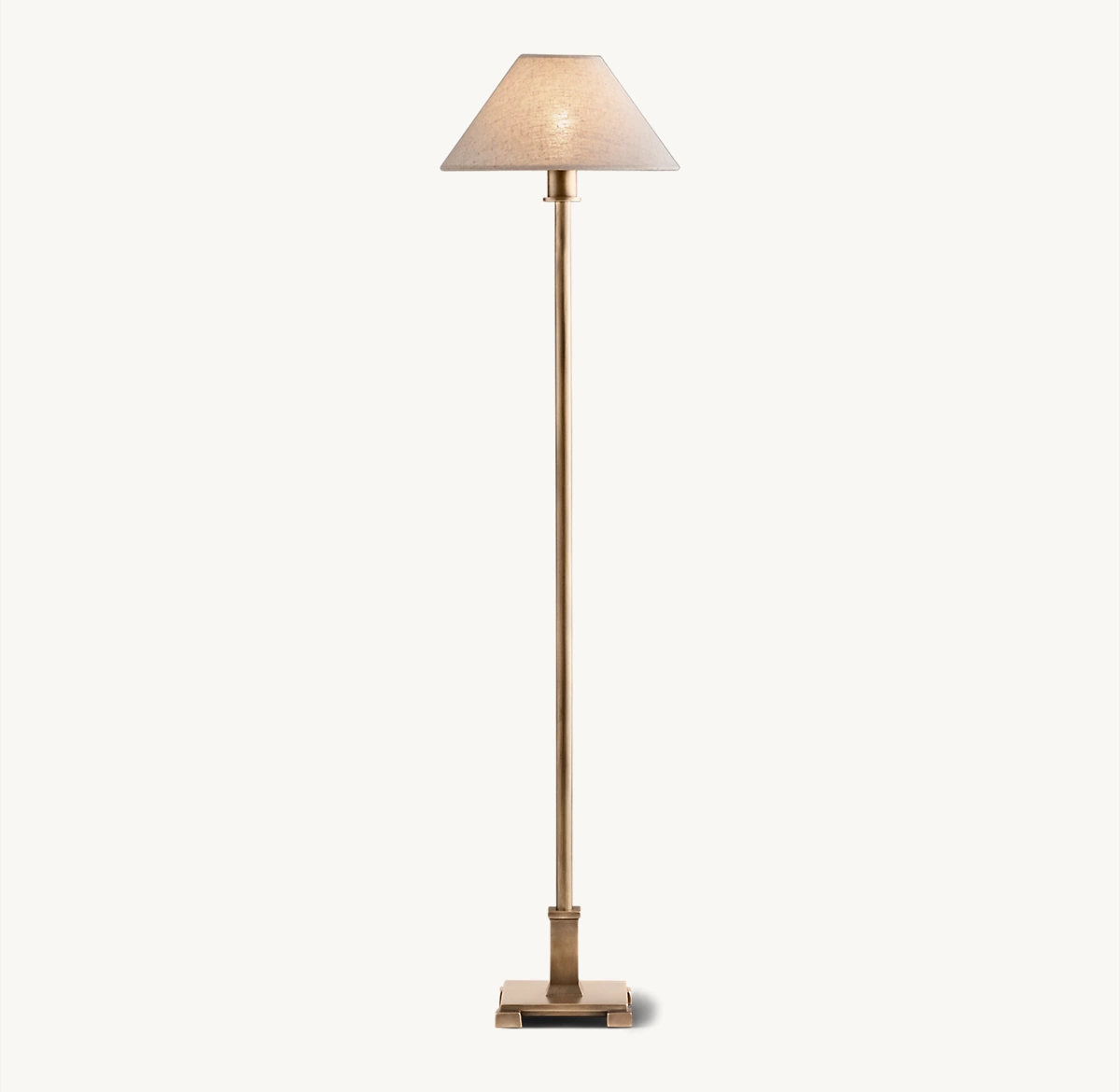 PETITE CANDLESTICK METAL SHADE TABLE LAMP - Vintage Brass