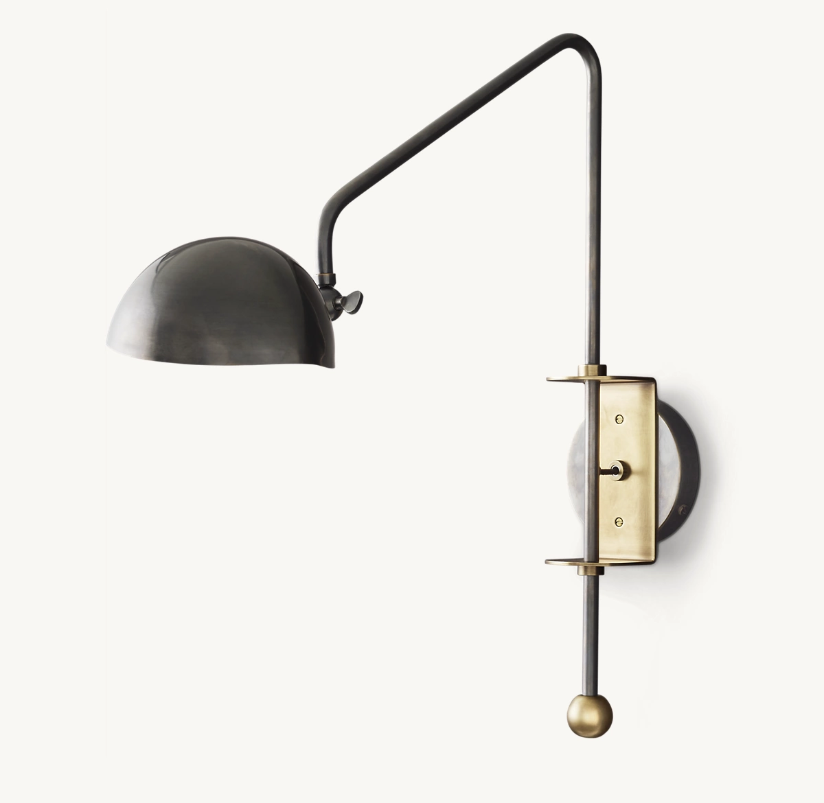 CONVESSI SWING-ARM SCONCE - Bronze/ Lacquered Burnished Brass