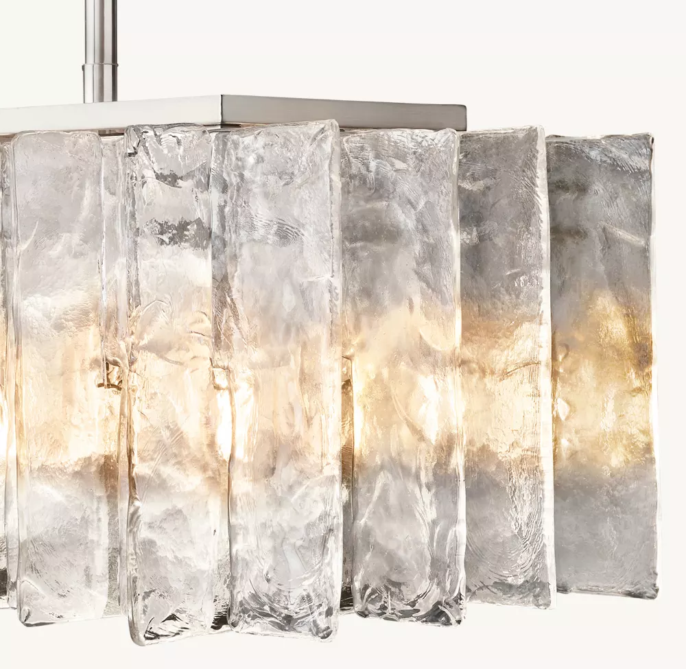 LATTICE CLEAR GLASS RECTANGULAR CHANDELIER 67