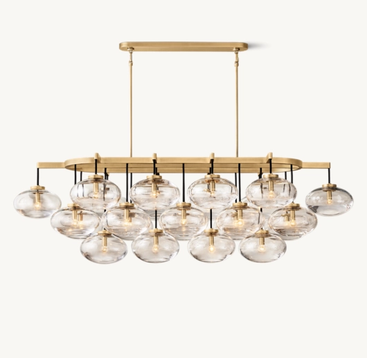 CABRETTE CLEAR GLASS LINEAR CHANDELIER 72