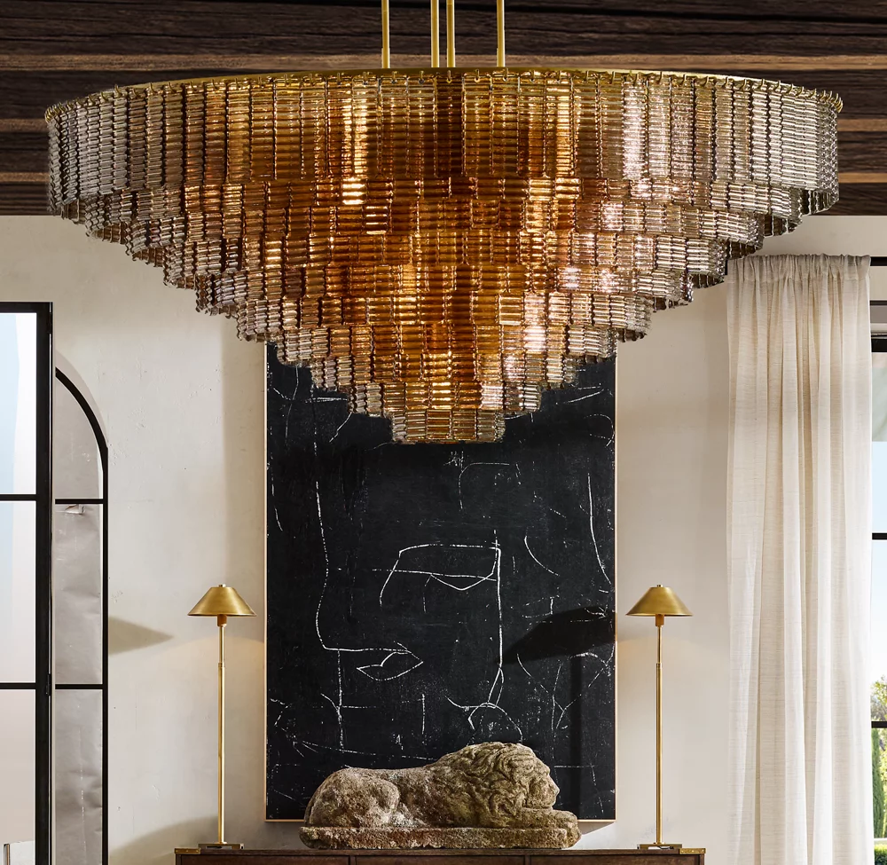 SIRENE SMOKE GLASS ROUND CHANDELIER 65
