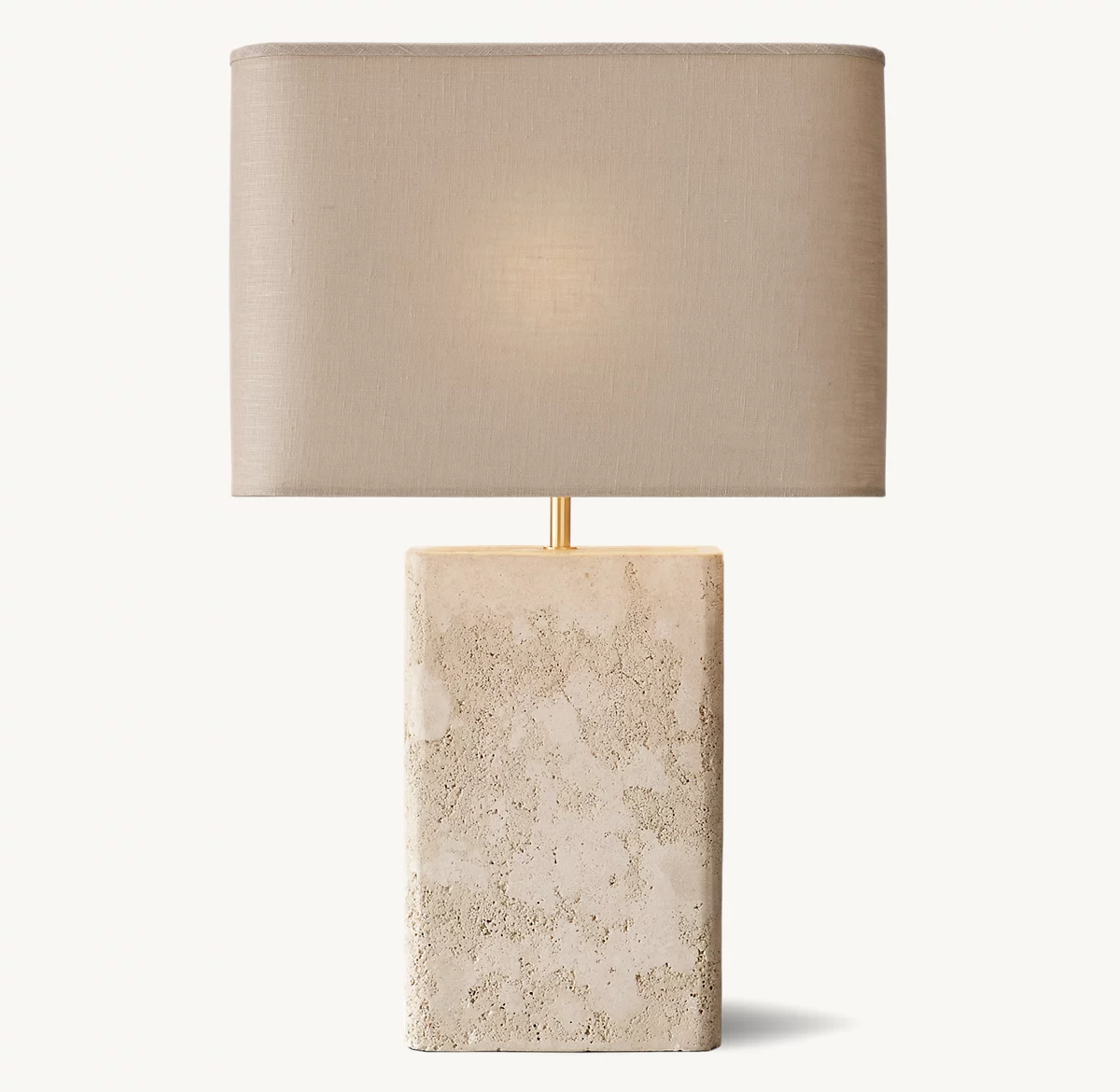 TALLADO TIZIANO TRAVERTINE RECTANGULAR TABLE LAMP - Sand