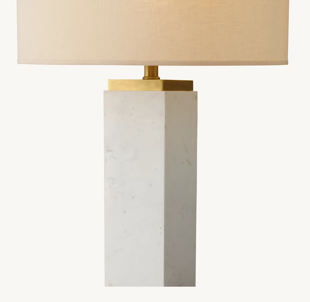 SQUARE COLUMN MARBLE TABLE LAMP - Image 2