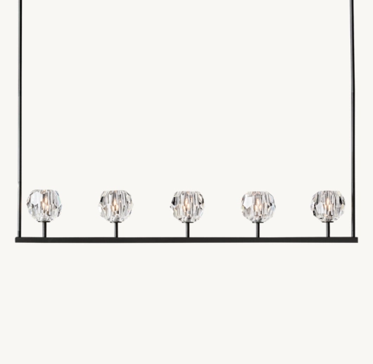 BOULE DE CRISTAL CLEAR GLASS LINEAR CHANDELIER 48