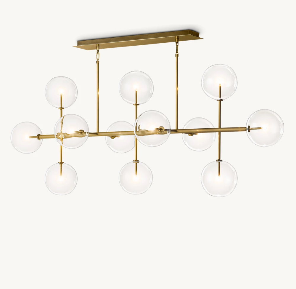 GLASS GLOBE MOBILE LINEAR CHANDELIER - Image 1
