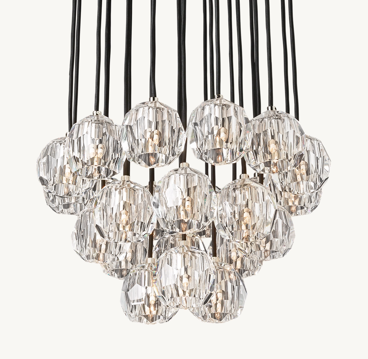 BOULE DE CRISTAL CLEAR GLASS ROUND CLUSTER CHANDELIER 24