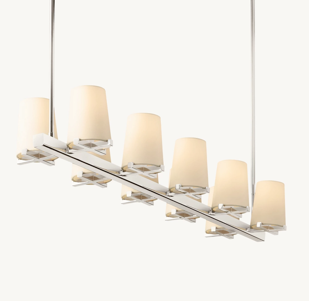 PAUILLAC FABRIC SHADE LINEAR CHANDELIER 49