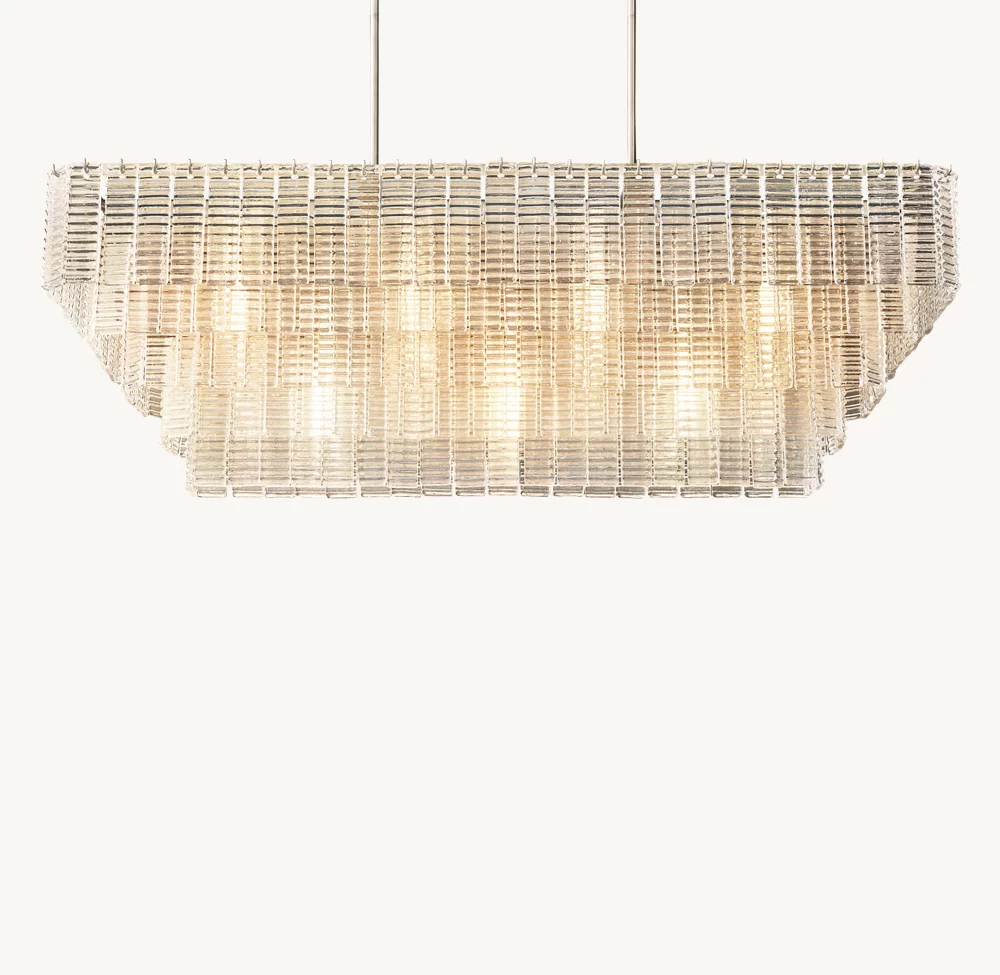 SIRENE CLEAR GLASS RECTANGULAR CHANDELIER 59