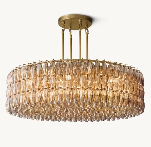 CHIARA SMOKE GLASS ROUND CHANDELIER 62
