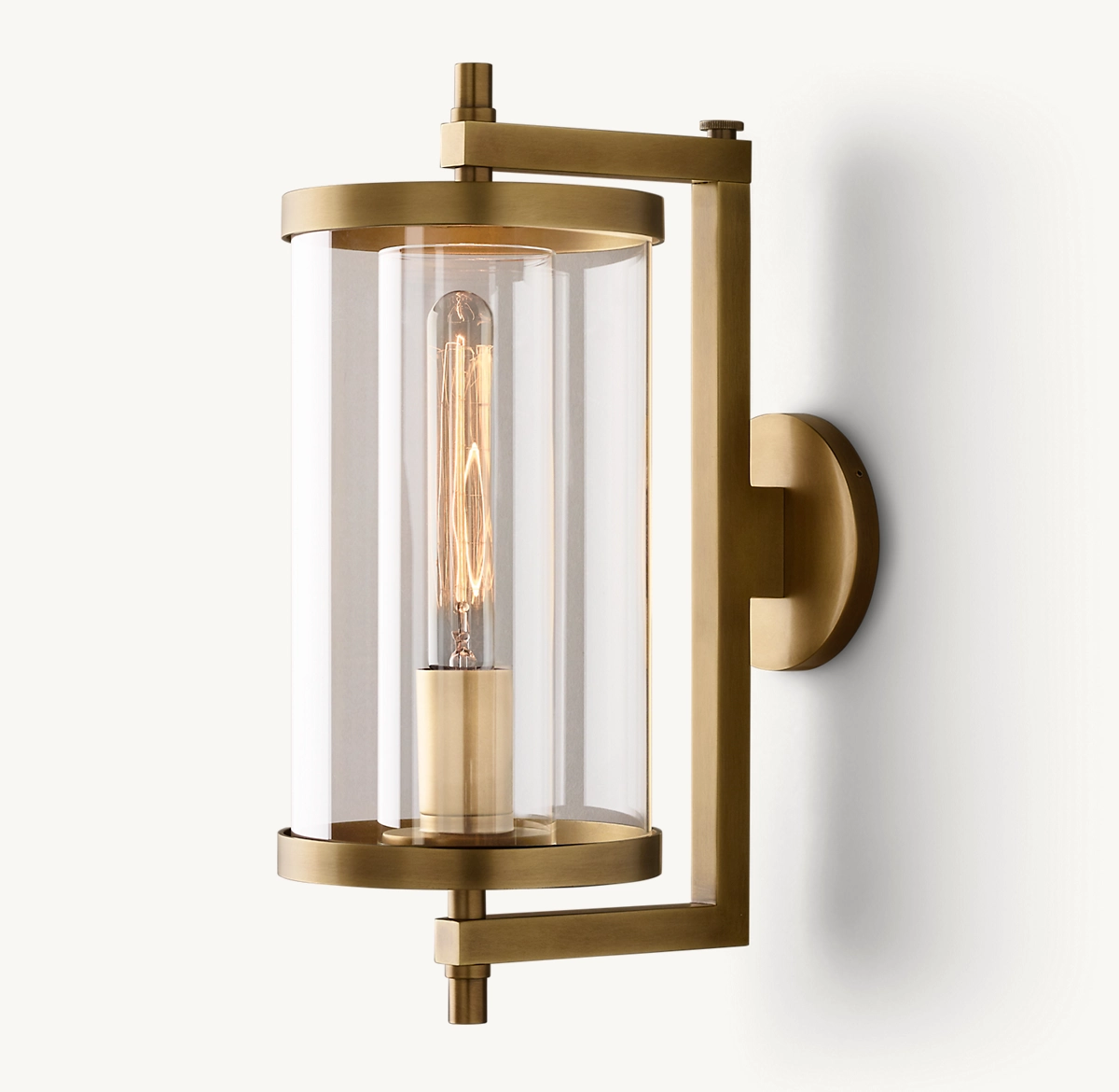 DEVAUX ROUND SCONCE - Lacquered Burnished Brass