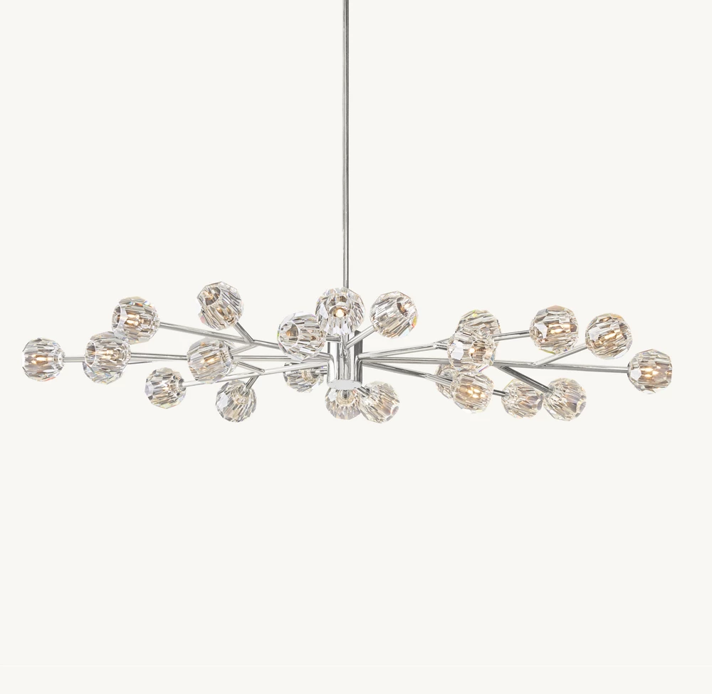 BOULE DE CRISTAL CLEAR GLASS OVAL CHANDELIER 72