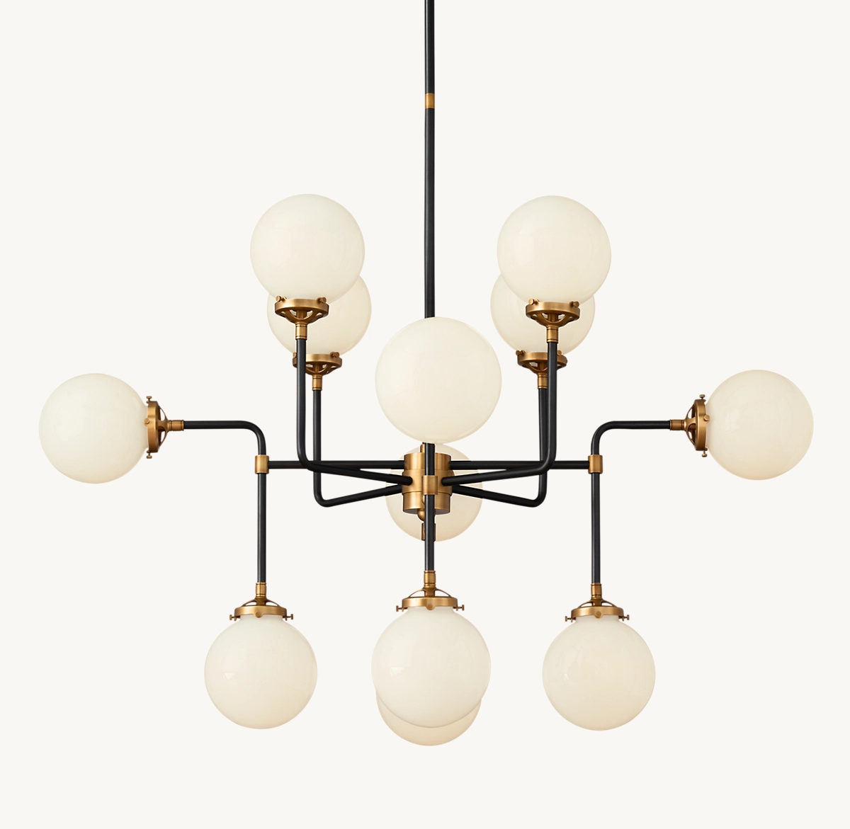 BISTRO GLOBE MILK GLASS CHANDELIER 42