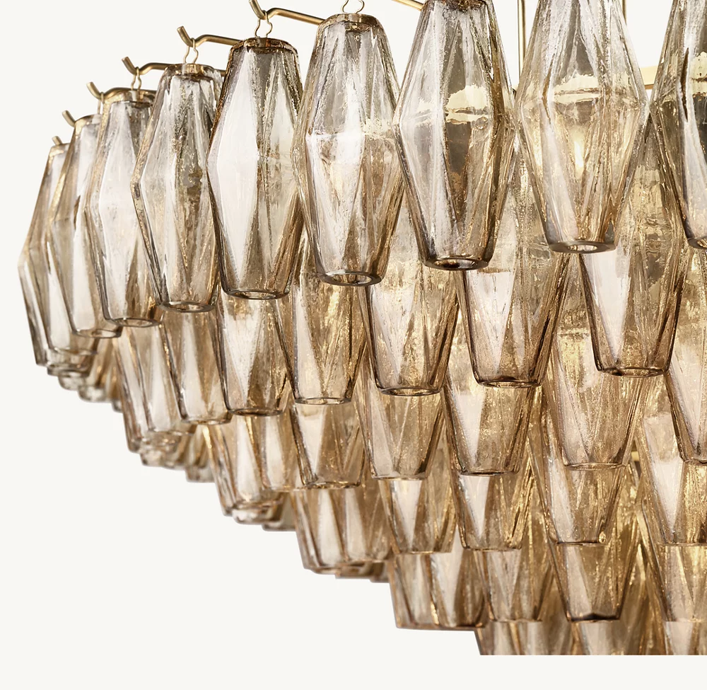 CHIARA SMOKE GLASS TIERED ROUND CHANDELIER 37
