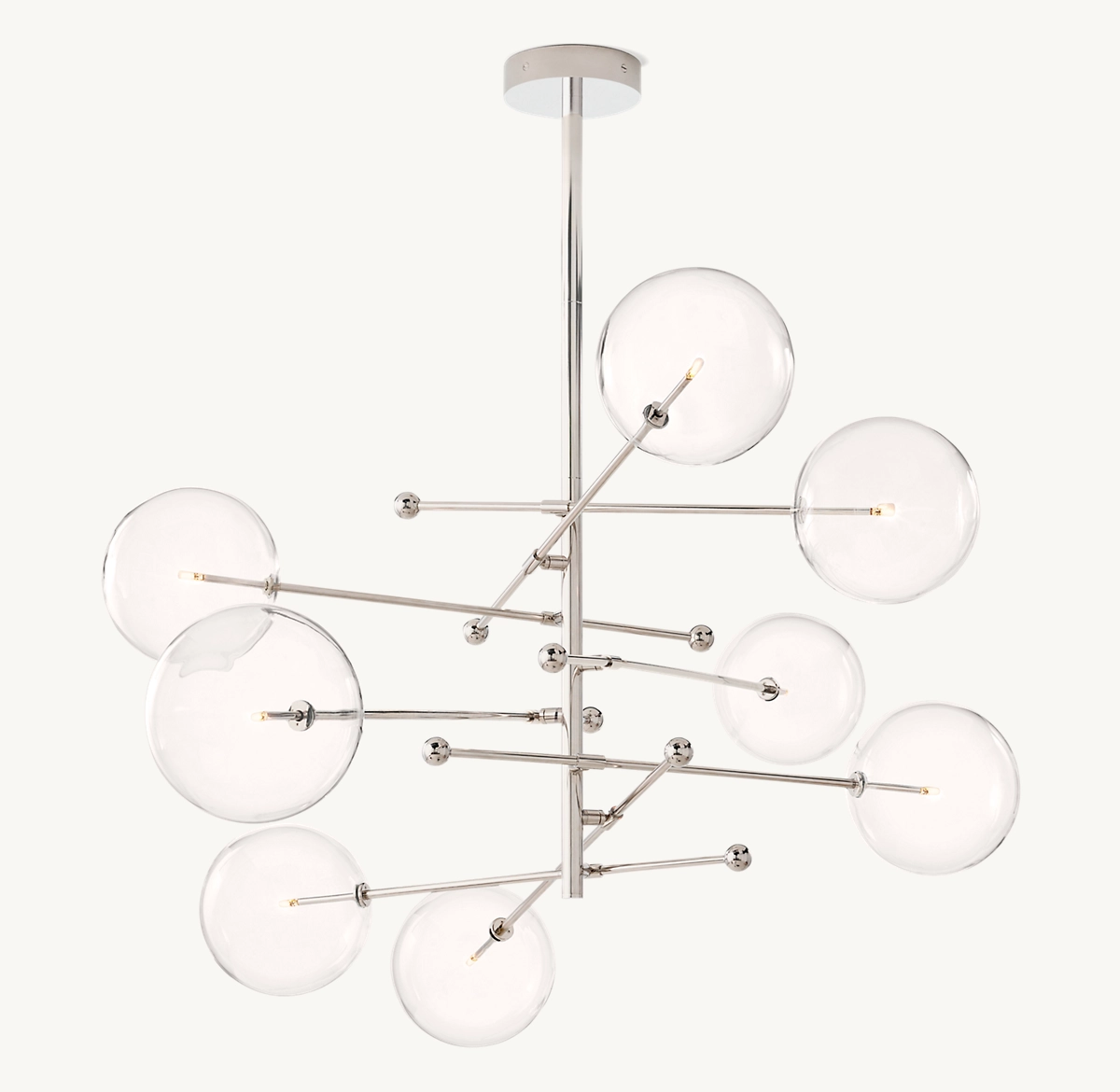 GLASS GLOBE MOBILE EIGHT-ARM CHANDELIER 79