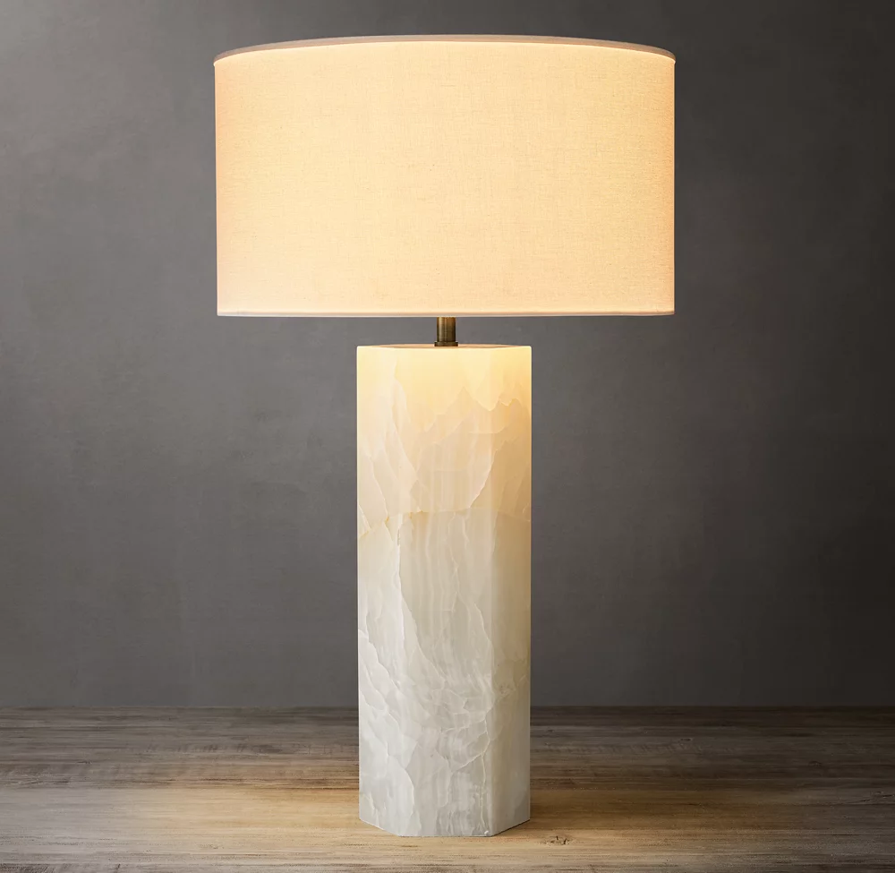 Sarezzo Hexagonal Stone Table Lamp - Image 1