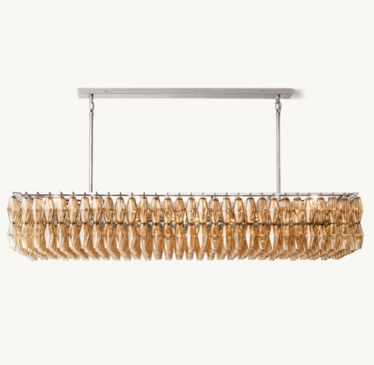 CHIARA SMOKE GLASS RECTANGULAR CHANDELIER 74