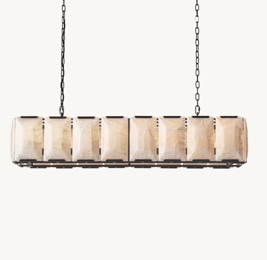 HARLOW CALCITE RECTANGULAR CHANDELIER 54