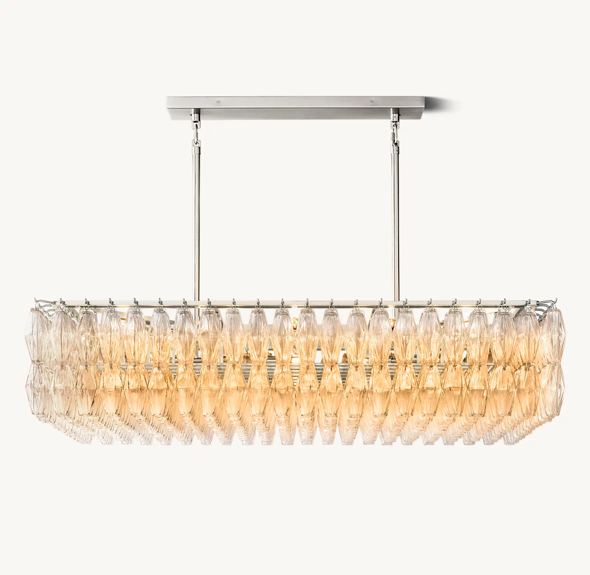 CHIARA CLEAR GLASS RECTANGULAR CHANDELIER 54