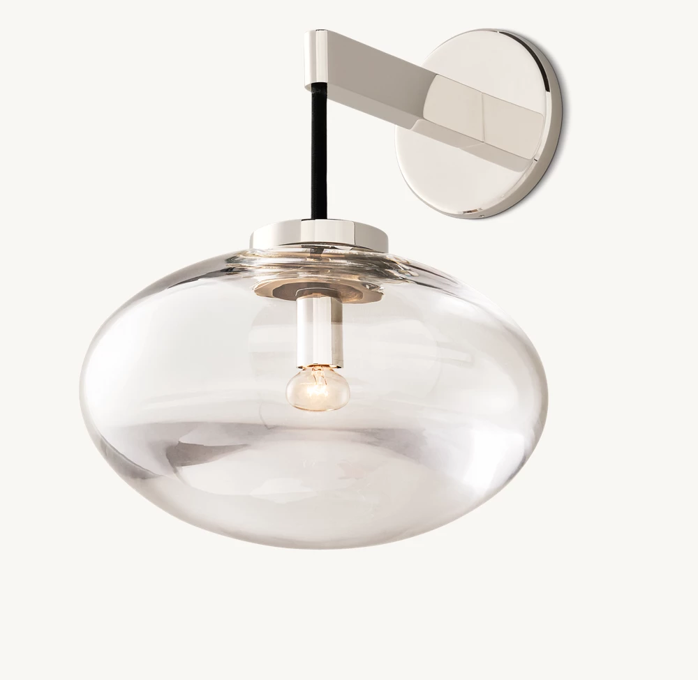 CABRETTE CLEAR GLASS SCONCE - Image 1