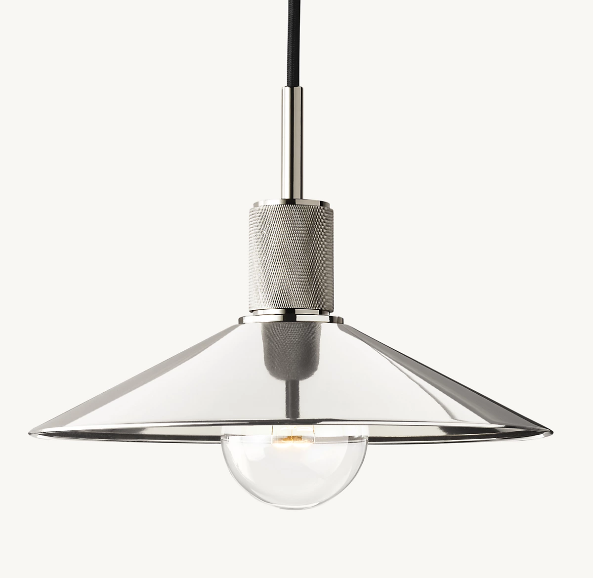 UTILITAIRE METAL SLOPE SHADE PENDANT - Polished Nickel
