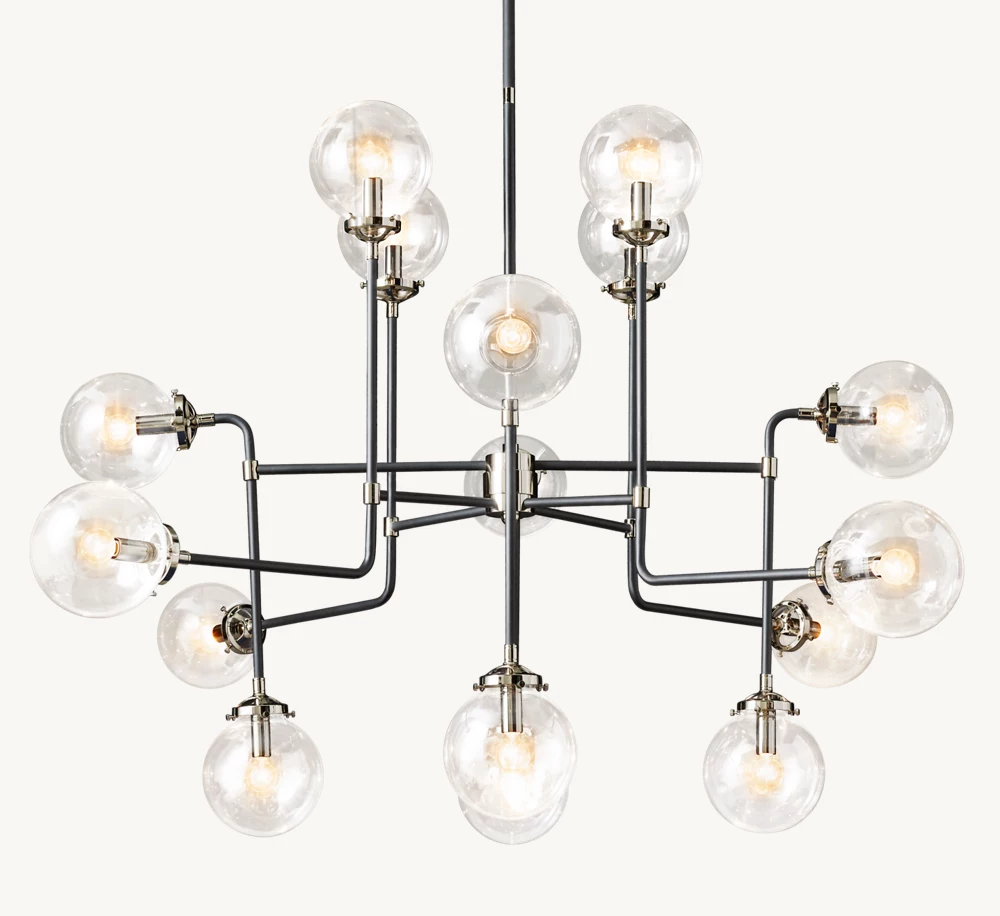 BISTRO GLOBE CLEAR GLASS CHANDELIER 56