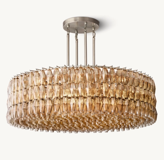 CHIARA SMOKE GLASS ROUND CHANDELIER 62