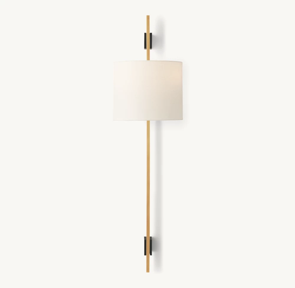 VELA RECTANGULAR BAR SCONCE - ROUND SHADE - Image 2