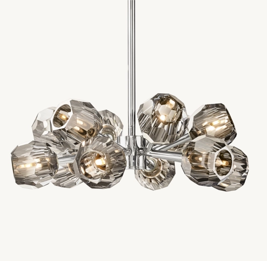 BOULE DE CRISTAL SMOKE GLASS ROUND CHANDELIER 24