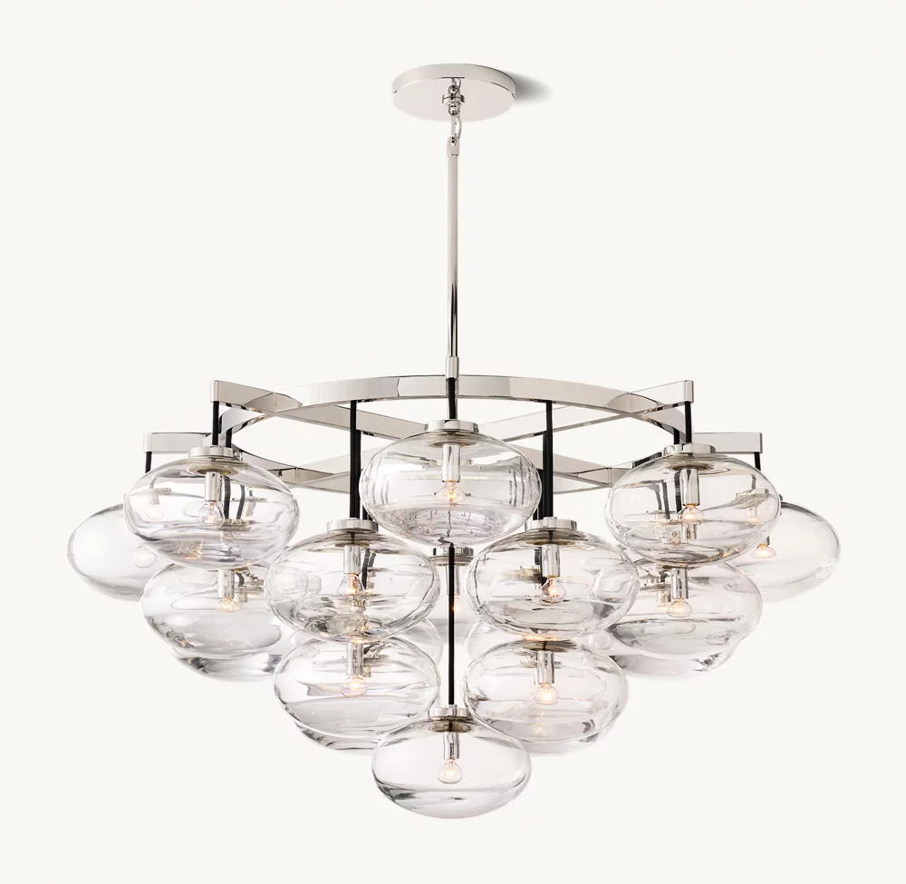 CABRETTE CLEAR GLASS ROUND CHANDELIER 48