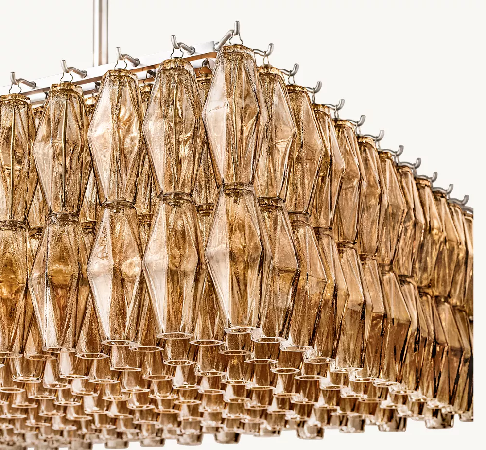 CHIARA SMOKE GLASS RECTANGULAR CHANDELIER 54