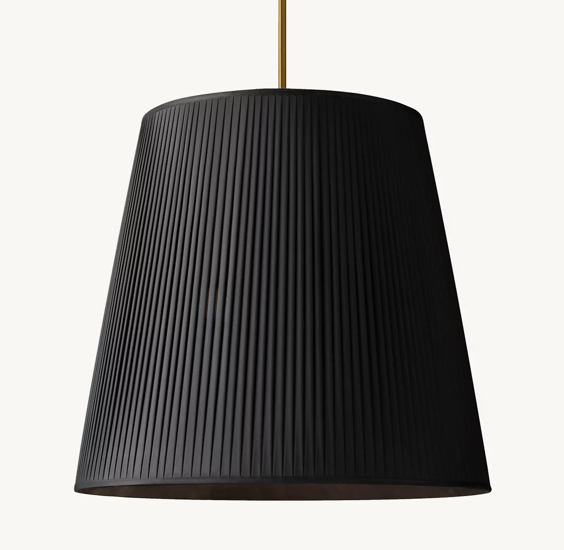 REED BLACK PLEATED BARREL PENDANT - Finish Options, Fabric Options