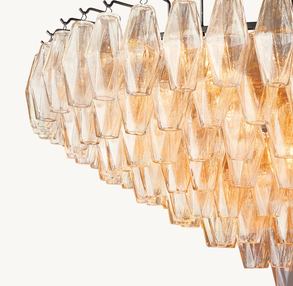 CHIARA CLEAR GLASS TIERED ROUND CHANDELIER 37