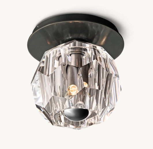 BOULE DE CRISTAL CLEAR GLASS PETITE FLUSHMOUNT