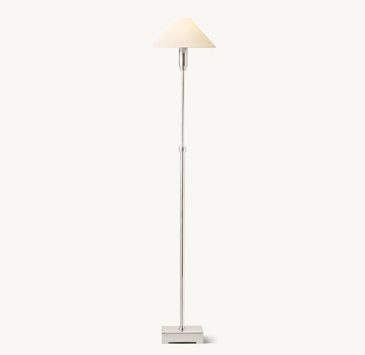 PYRAMID LINEN SHADE TELESCOPING FLOOR LAMP - Polished Nickel