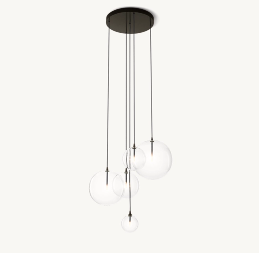 GLASS GLOBE MOBILE CLUSTER CHANDELIER 28