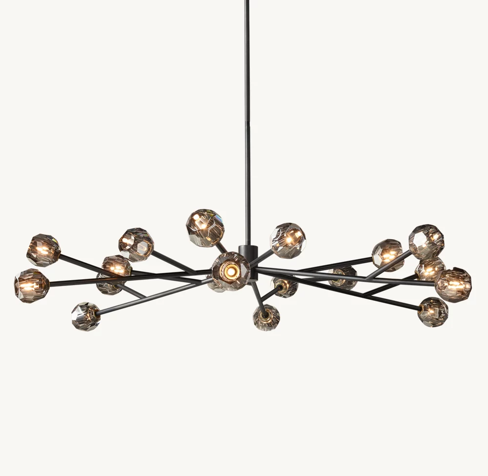 BOULE DE CRISTAL SMOKE GLASS ROUND CHANDELIER 72