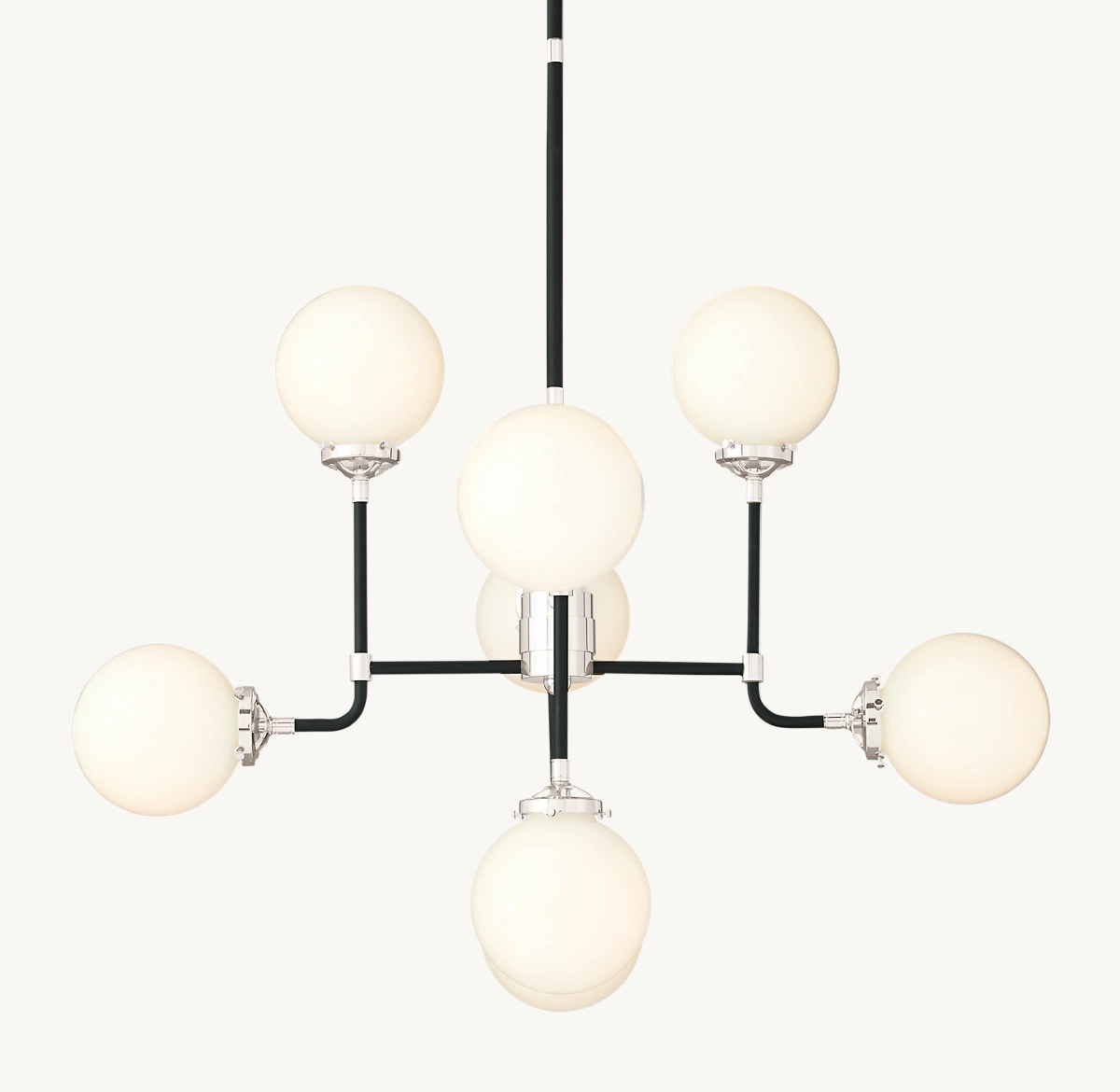 BISTRO GLOBE MILK GLASS CHANDELIER 34