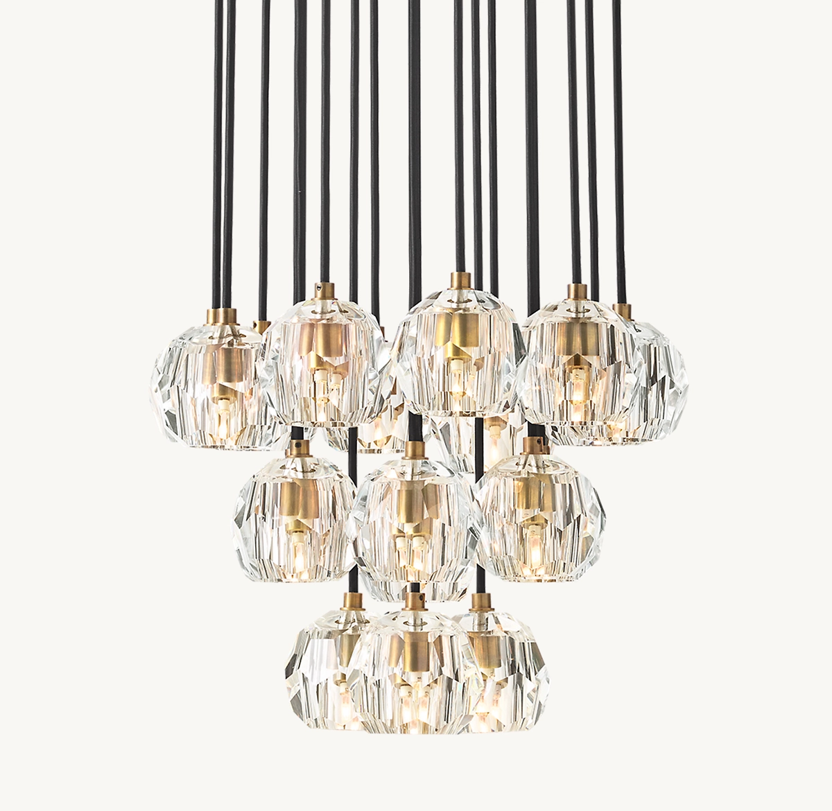 BOULE DE CRISTAL CLEAR GLASS ROUND CLUSTER CHANDELIER 19