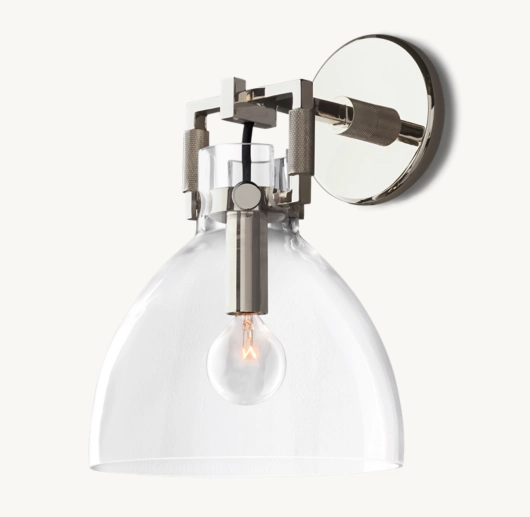 MACHINIST GLASS CLOCHE SCONCE 8