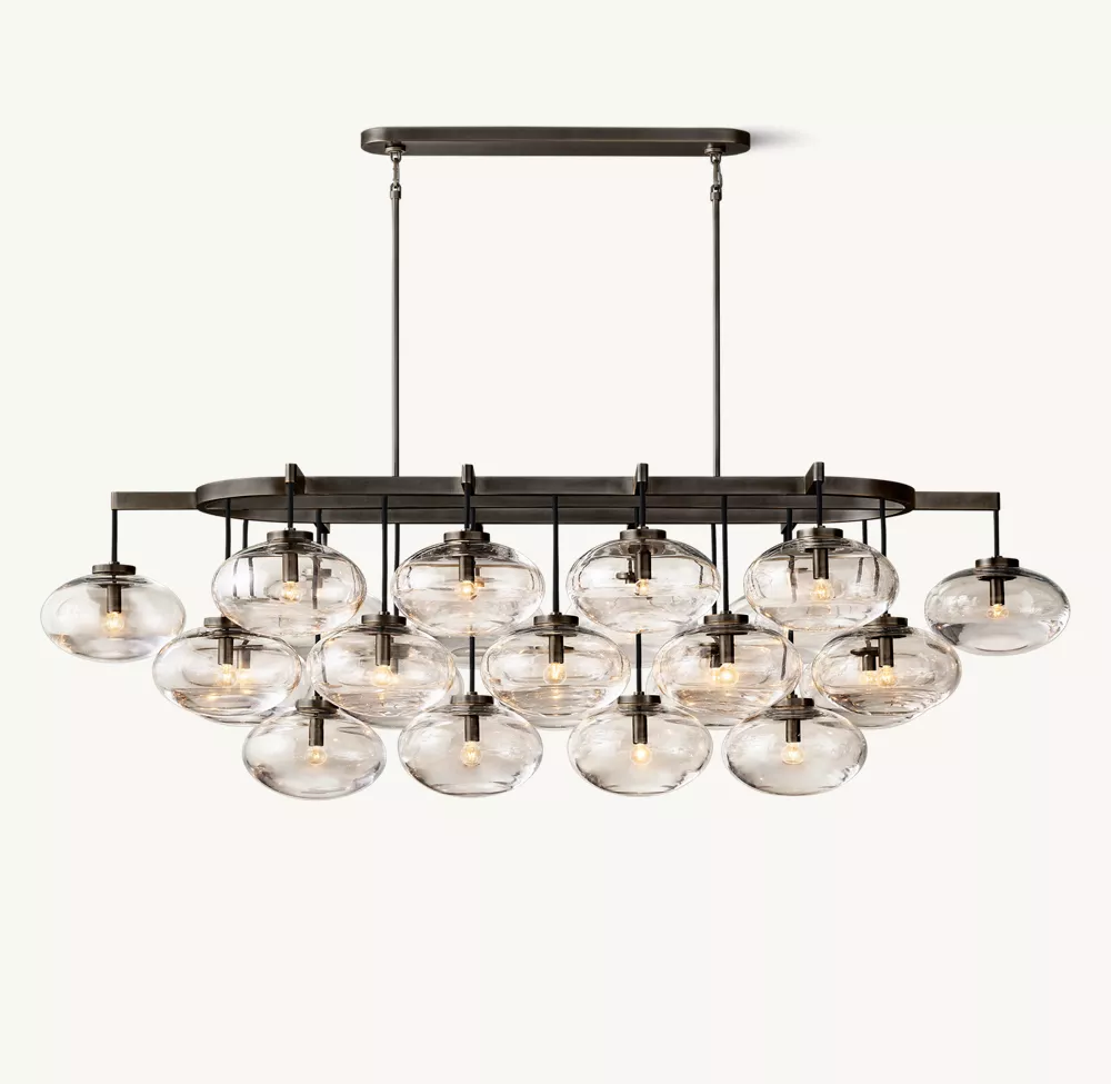 CABRETTE CLEAR GLASS LINEAR CHANDELIER 72