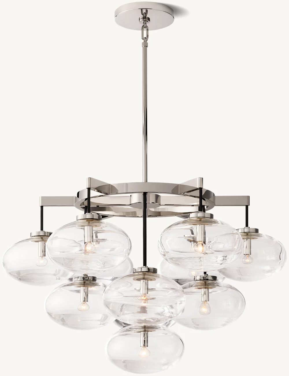 CABRETTE CLEAR GLASS ROUND CHANDELIER 36