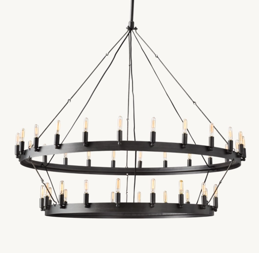 CAMINO VINTAGE FILAMENT TWO-TIER CHANDELIER 50