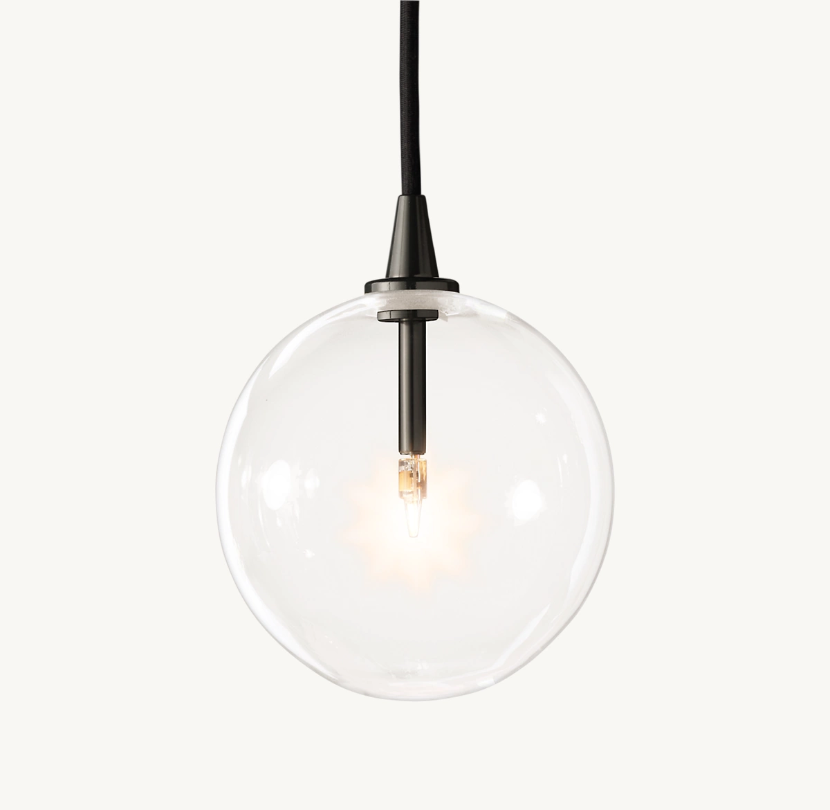 GLASS GLOBE MOBILE PENDANT - Black
